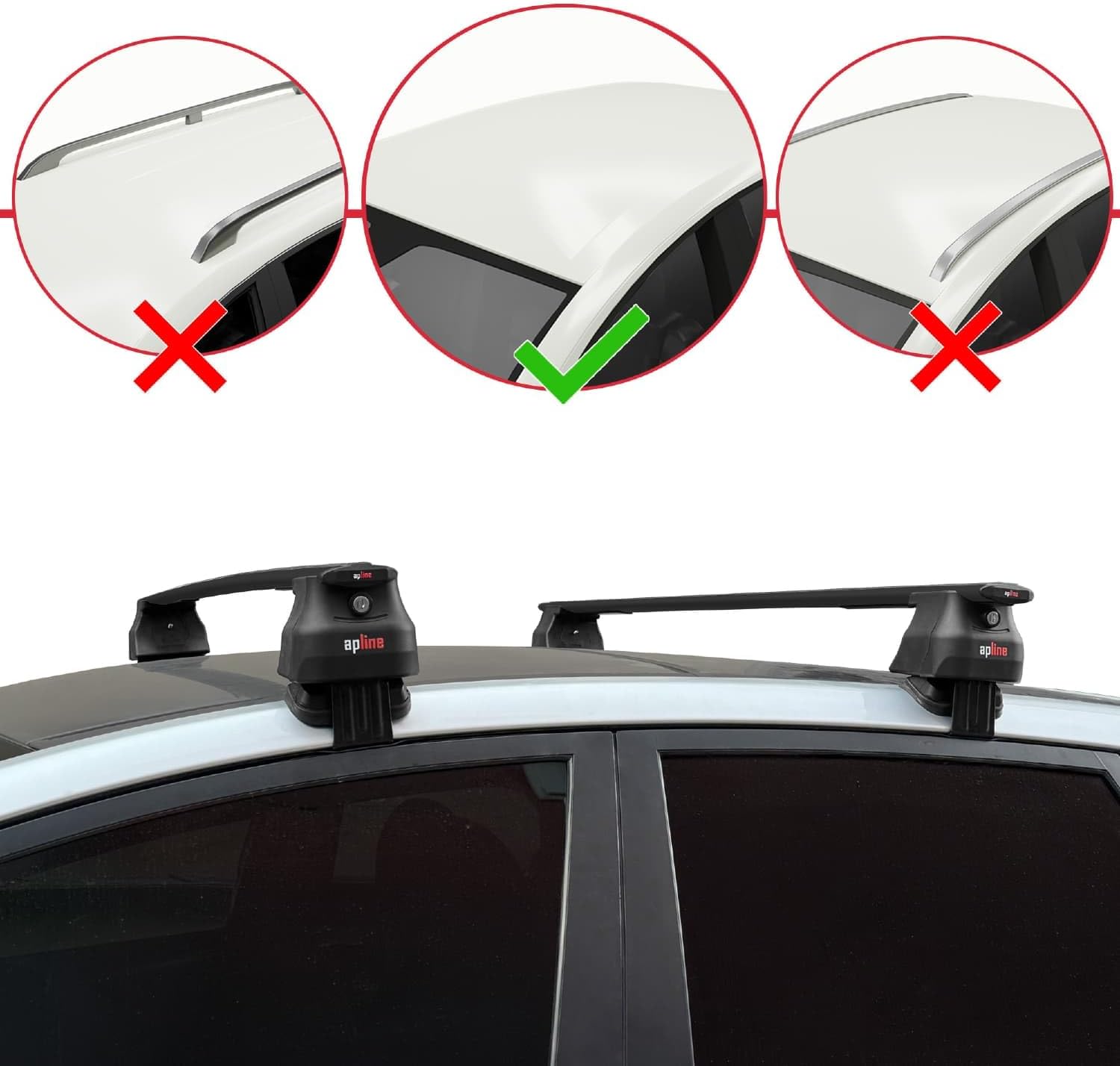 Compatible with Hyundai ix20 (JC) 2011-2019 ACE-4 Car Roof Rack Cross Bar Black Aluminium 2 Bars