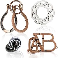 Vista 11 de 3 piezas de juegos de rompecabezas mentales de metal divertidos - Juguetes 3D para la mente de adultos - Desafío de inteligencia para adolescentes