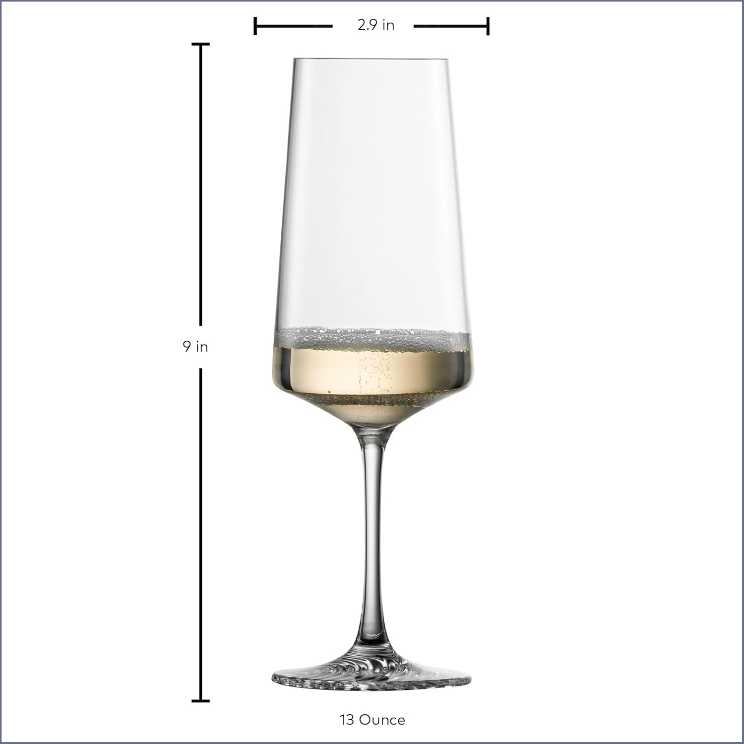 ZWIESEL GLAS Echo Champagne Flute(Set of 4), Champagne Glasses with Effervescence Point, Dishwasher-Safe Machine-Made Tritan Crystal Glasses, Made in Germany (13 Ounce)