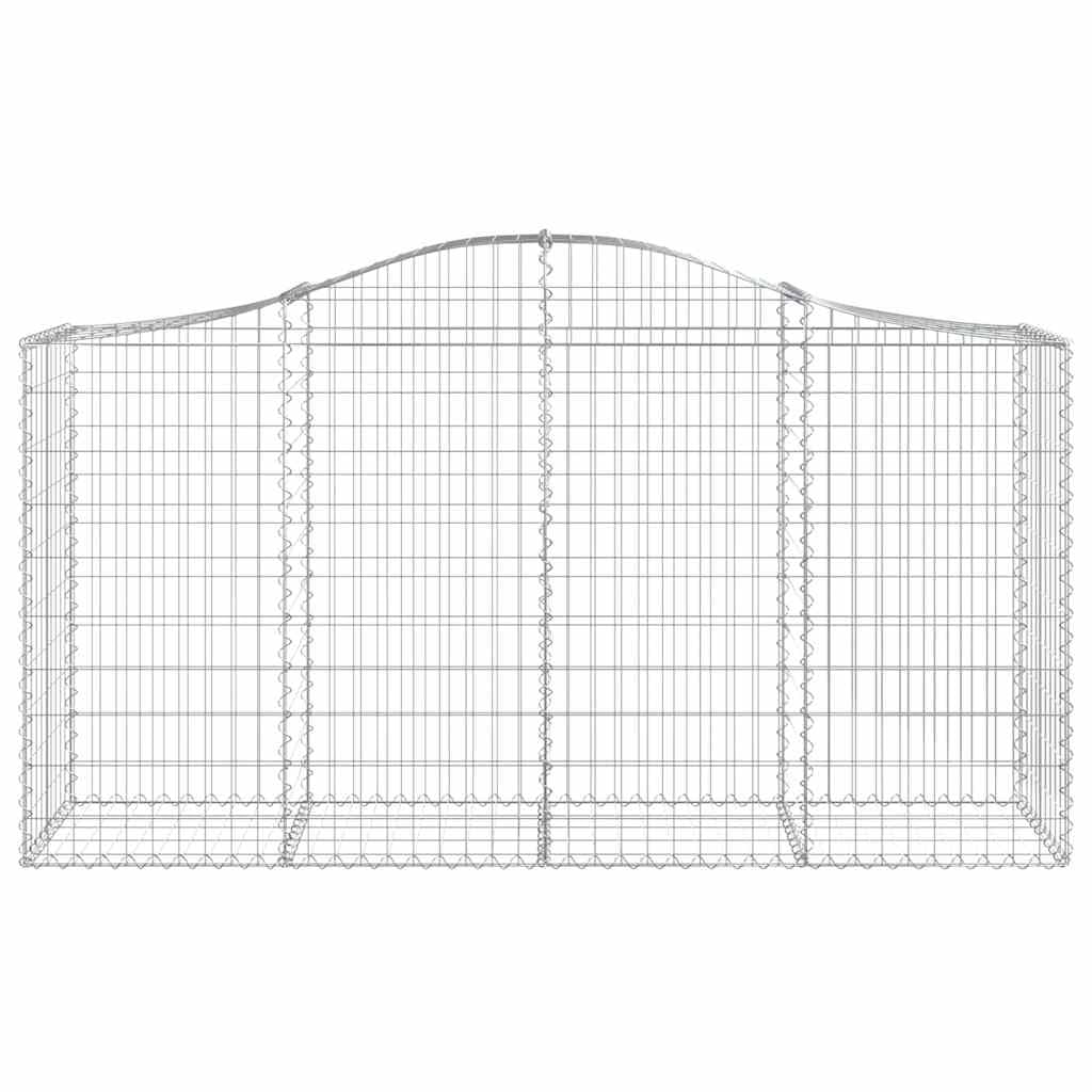 vidaXL Gabione mit Hochbogen 18 STK., Steinkorb Drahtkorb Dekorativ, Gabionenkörbe Verstärkte Gabionenhaken, Gabionenwand Gabionen Zaun Garten, Verzinktes Eisen