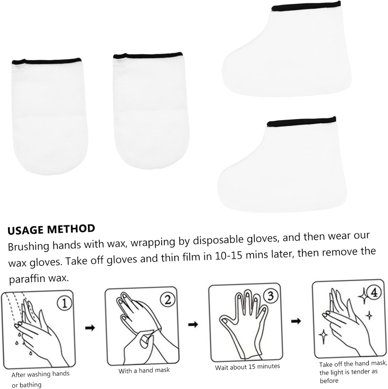 POPETPOP 6pairs Paraffin Wax Gloves for Hand Foot Exfoliating Moisturizing Care