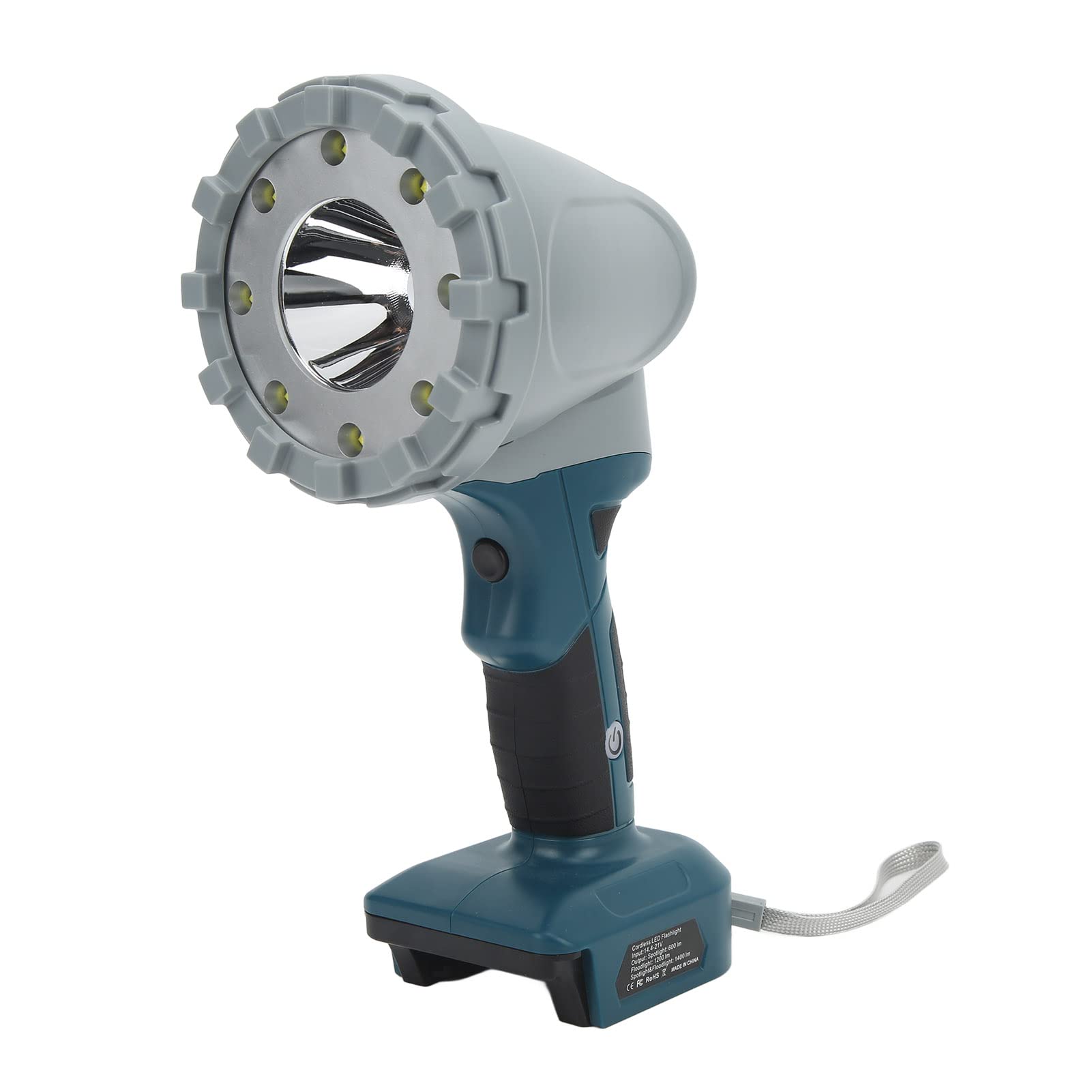 Kabellose LED-Arbeitsleuchte, 3 Beleuchtungsmodi, 600 Lm, 1200 Lm, 1400, 5000 K, IP65, Tragbare Arbeitsleuchte, Kompatibel mit 14,4–21 V Lithium
