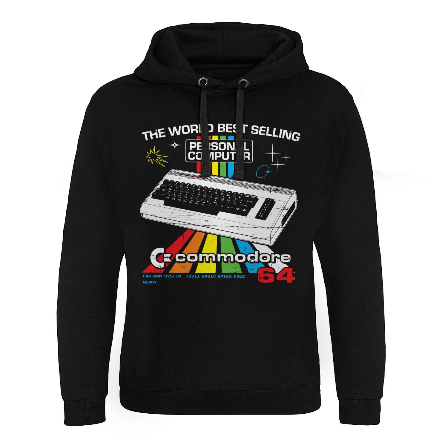 Commodore 64 Officiellement sous Licence C64 Personal Computer Sweat à Capuche épique (Noir), Medium