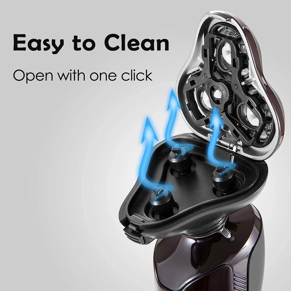 GeRRiT Rasoi elettrici per gli uomini Bald Head Rasaver Led Mens Elettrico Rasatura Rasatura Rasoio ricaricabile Bambino Bagnato Dry Rotary Rasoio Rasoio Grooming Kit con ritagli naso Capelli Trimmer