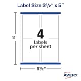 Avery Printable Shipping Labels with Sure Feed, 3-1/2" x 5", White, 400 Blank Mailing Labels for Laser Printers (5168) – view 5