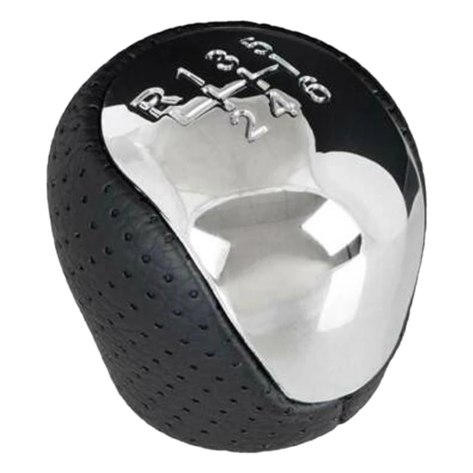 WBDMSZJQRT Shift Lever Knob for Hyundai for Elantra for I30 for IX35 for Tucson Sport Perforated Leather Gear Knob Chrome 6-Speed
