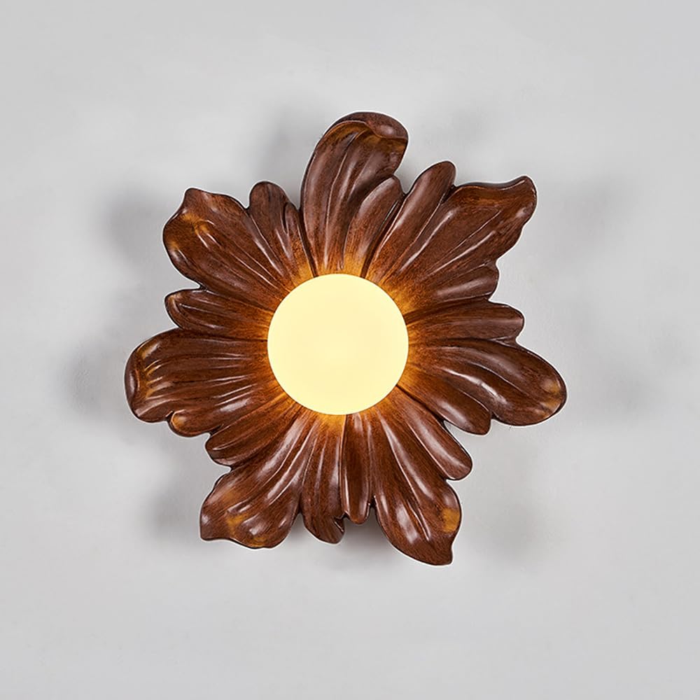 SXECAEPS Wall Sconces Flower White Floral Farmhouse Fixtures Indoor Mid Century Modern Sconce Lamp for Bedroom Living Room Porch Corridor
