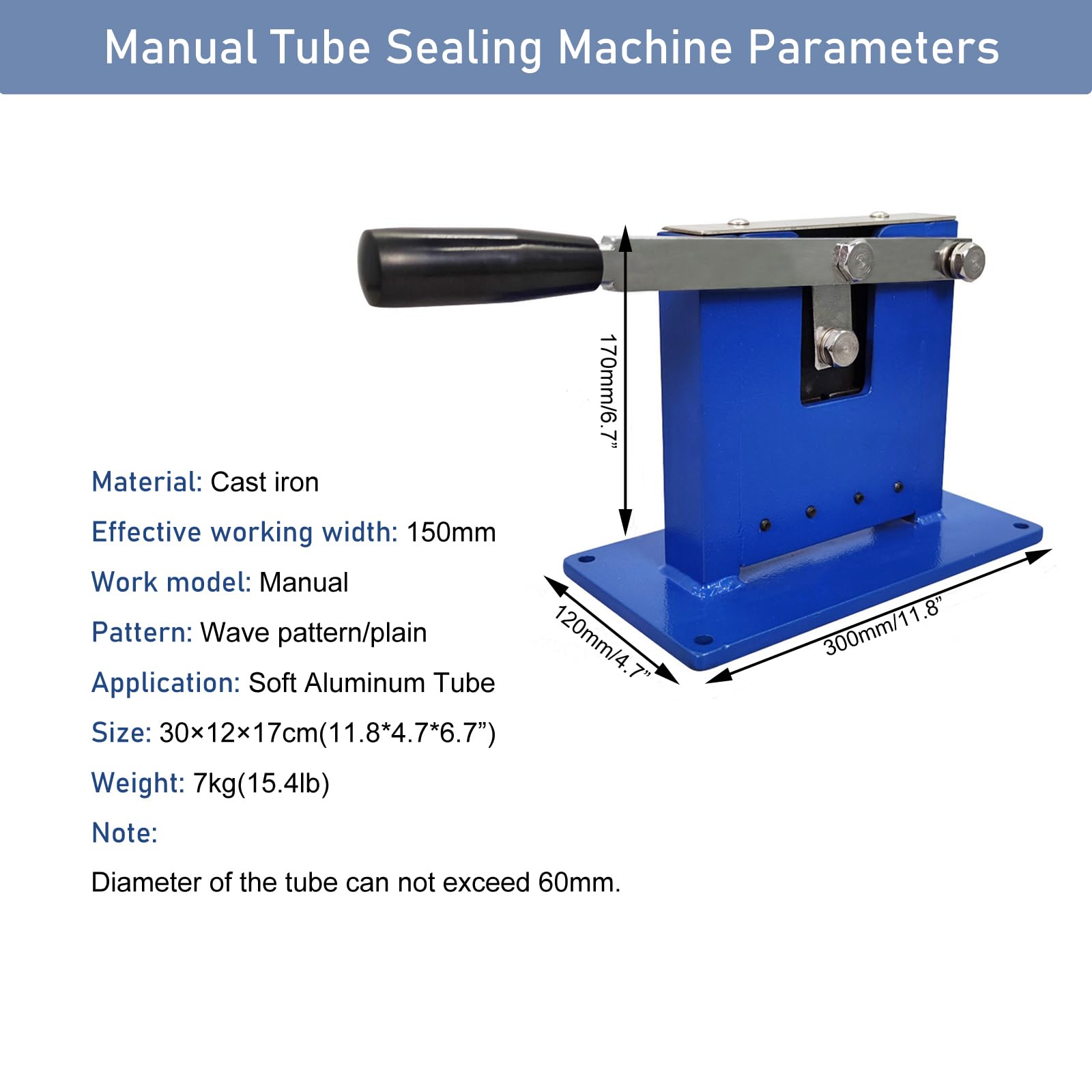INTSUPERMAI Manual Tube Crimping Sealing Machine Manual Aluminum Tube Sealer for Sealing Soft Aluminum Tube