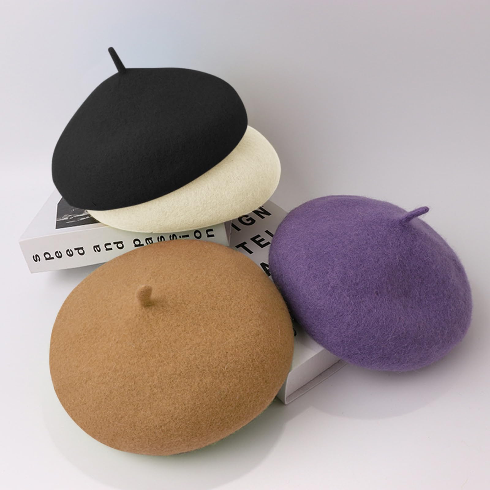 Winmany Niñas Pequeño Boina Sombrero Niños Color Sólido Francés Beret Cap Otoño Invierno Lana Artista Sombrero