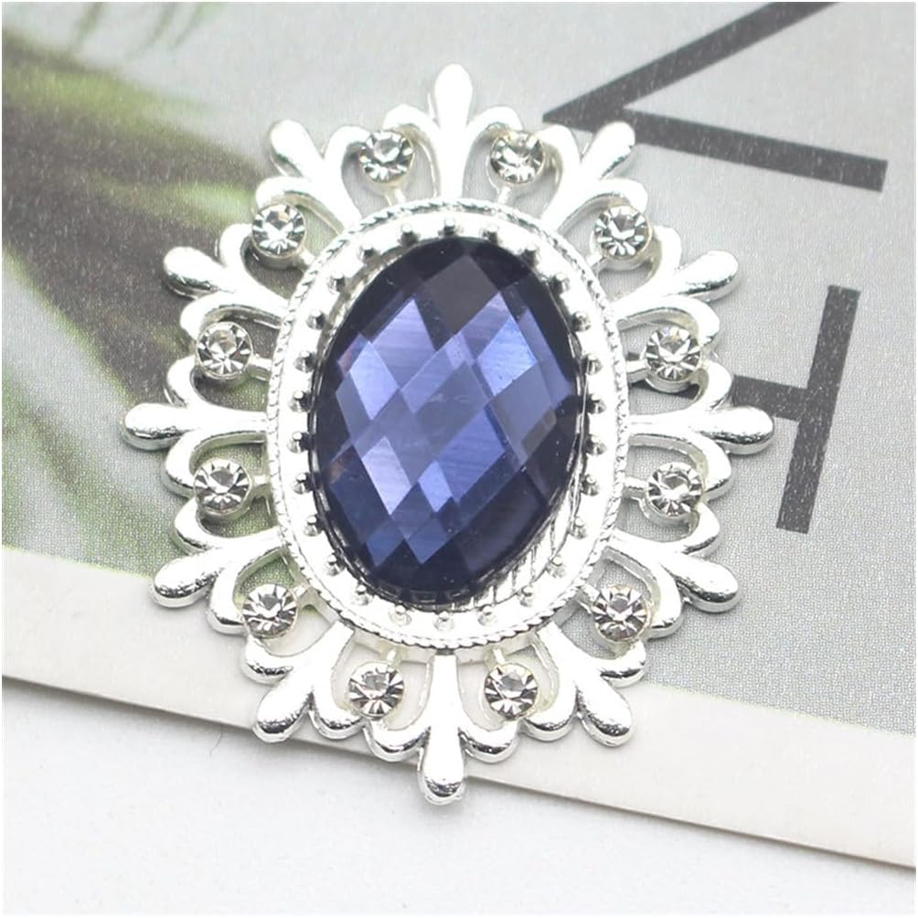 5PCS 28 * 25MM Rhinestone Buttons for Needlework Sewing Flatback Embellishments Decorative Button for Clothing DIY Manualidades Wedding Accessories Decorative image 2