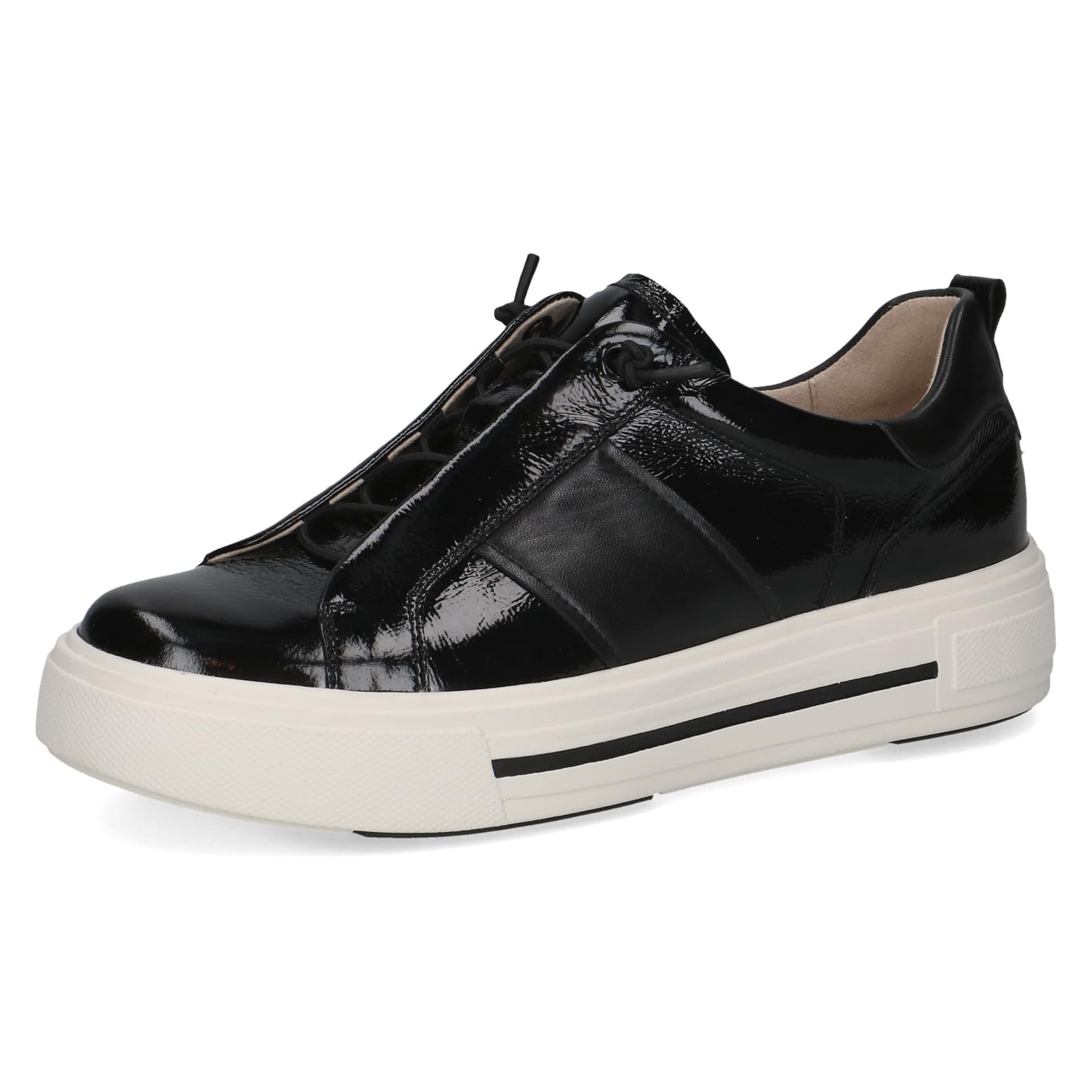Caprice Damen Sneaker flach aus Leder Plateau