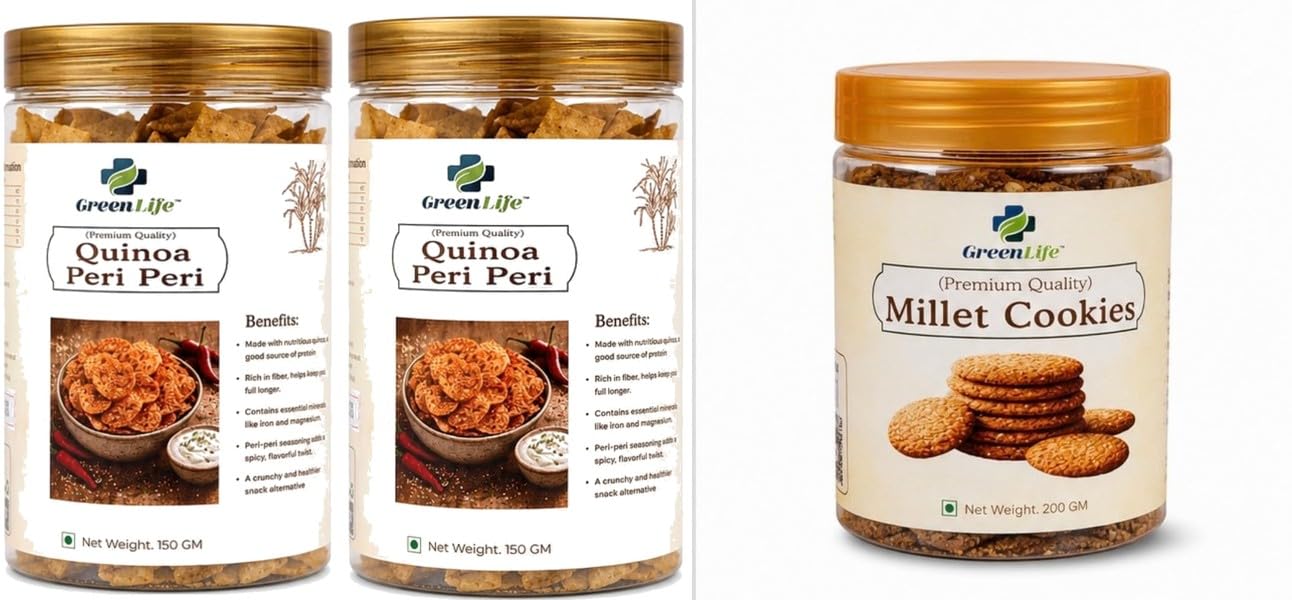Ragi Cream & Onion Chips | Baked | 150gpack of 2Oats & | Oats | Crispy Flavor | 200g | GreenLife Combo | Total Weight 350g-image-48