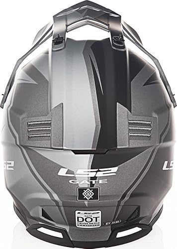 Miniatura 4 de LS2 Gate TwoFace - Casco de motocicleta todoterreno para adultos, color gris matenegro, talla 2XL