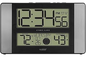 La Crosse Technology Atomic Digital Clock with Accurate Temperature and Moon Phase...