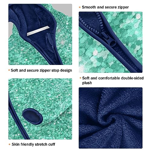 CHIFIGNO Turquoise Green Zip up Jacket with Hood Toddler Jackets for Fall Winter Toddler Zip up Hoodie Boy 9-10Y3