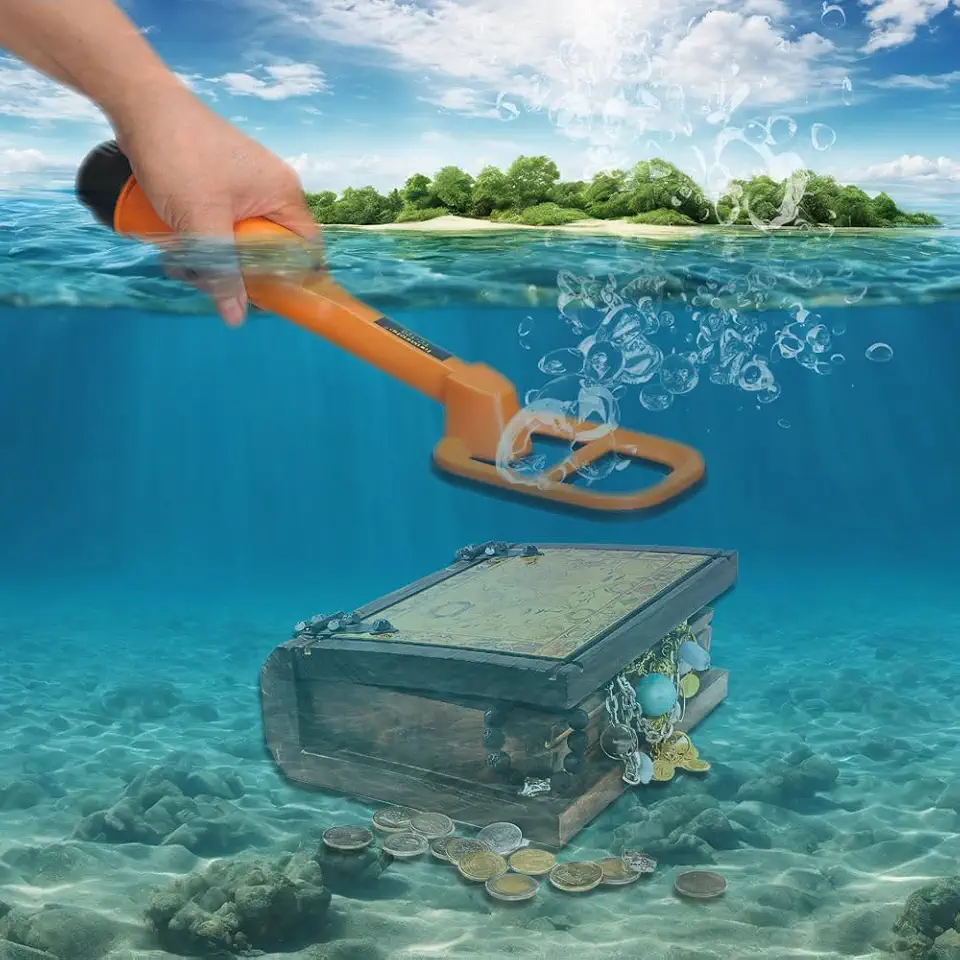 Detector de metais subaquático submersivo IP68 totalmente à prova d'água para adultos debaixo d'água 30 m, pode detectar todos os metais com bobina grande, preciso e preciso