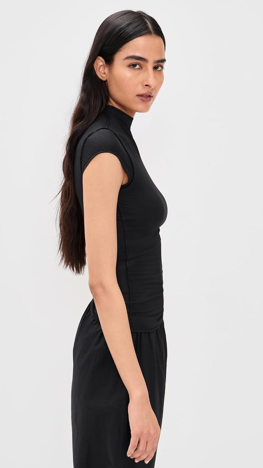 Reese Mock Neck Top - Electric Yellow
