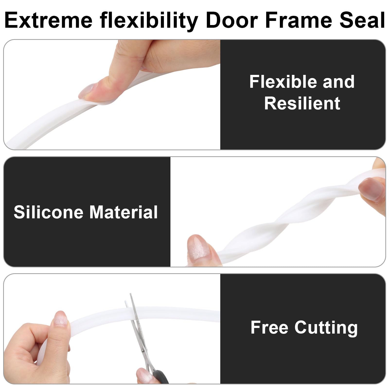 Bohoray 65.6F/t20M Weather Strip Door Seal, Draft Excluder for Doors with Scissor Door Weather Stripping Seal Strip - Image 4