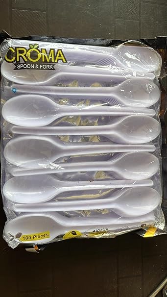 Disposable Large Spoon 6 Inch Cream Pack of 100 Pieces Biodegradable Premium Spoon Set Compostable Spoon