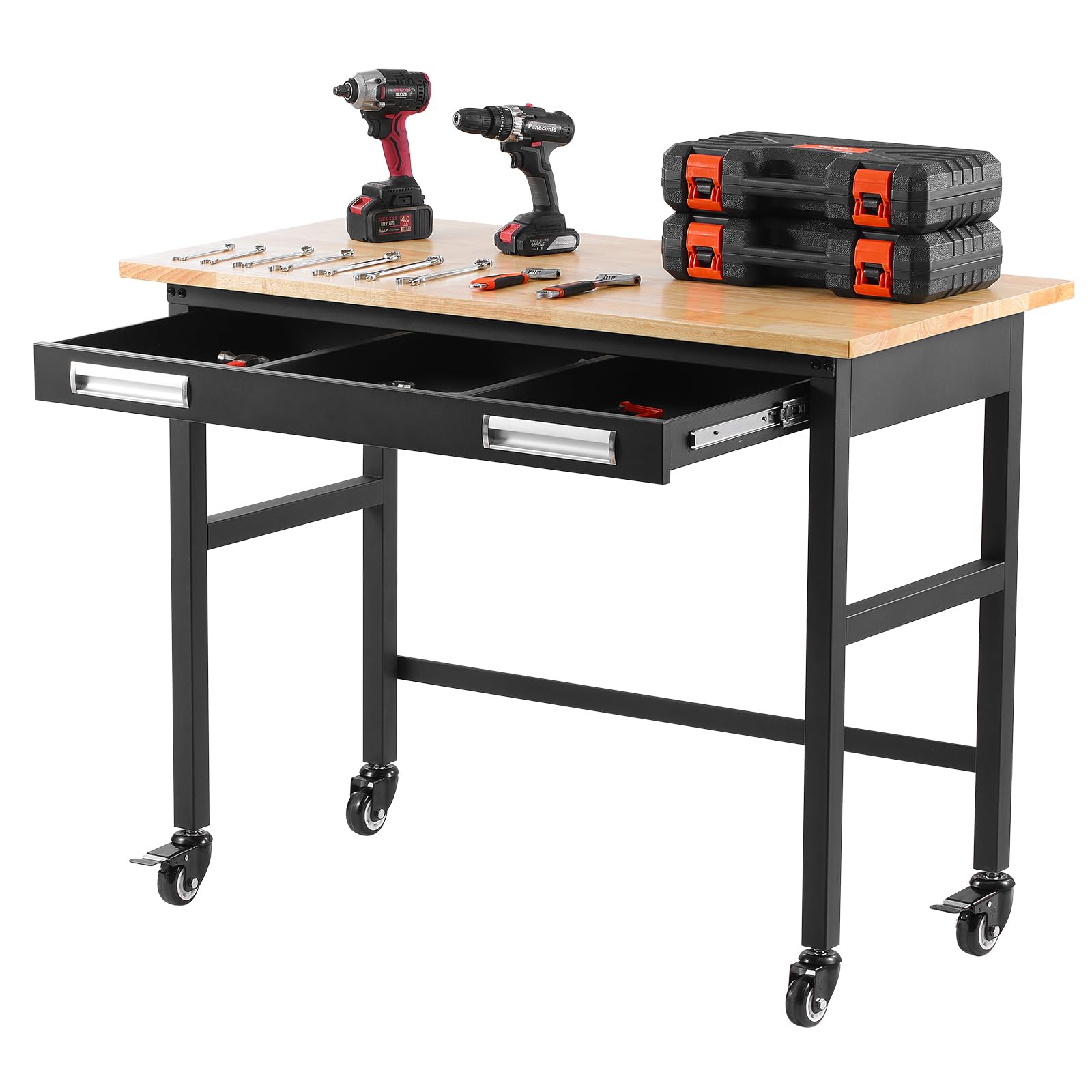VEVOR 48-inch Workbench, 1500 lbs Load Capacity, Garage Workbench