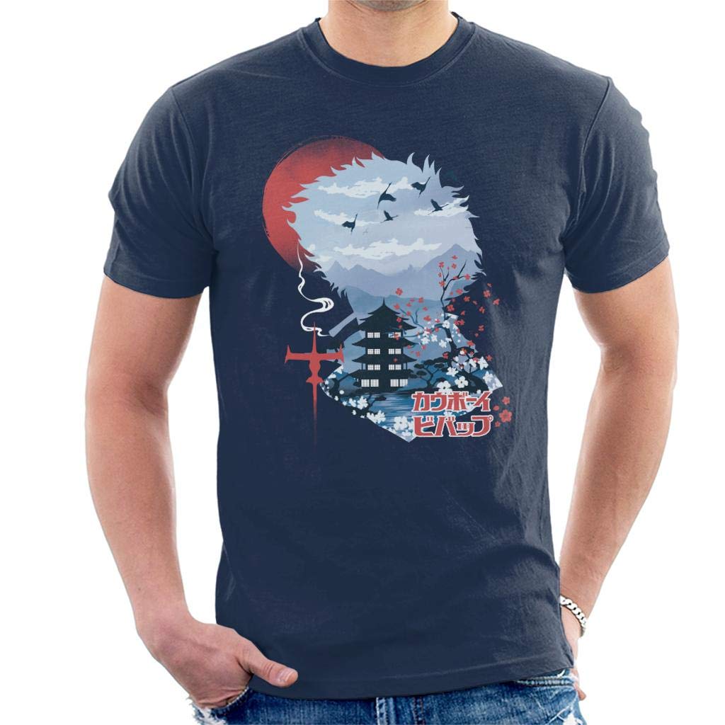 Spike Spiegel Ukiyo E Cowboy Bebop Men's T-Shirt Navy Blue