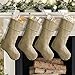 Ivenf Burlap Personalized Christmas Stockings, 3 Pack