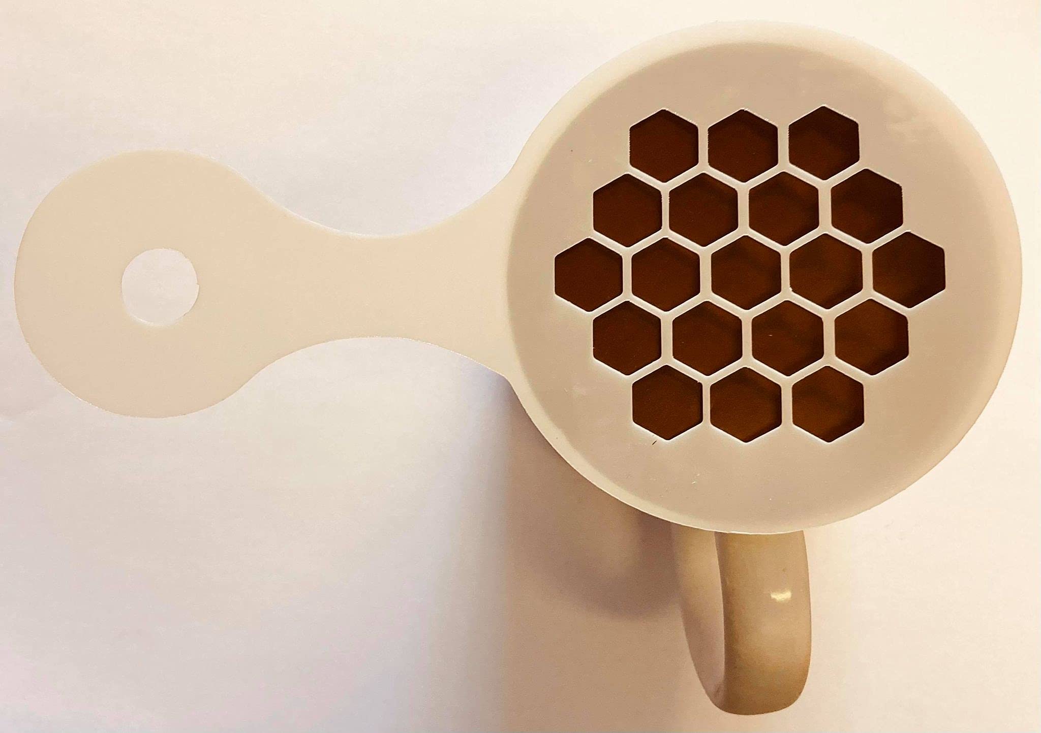 2 x Honeycomb Coffee Cup / Cappuccino Stencils Reusable Cafe Restaurant bee