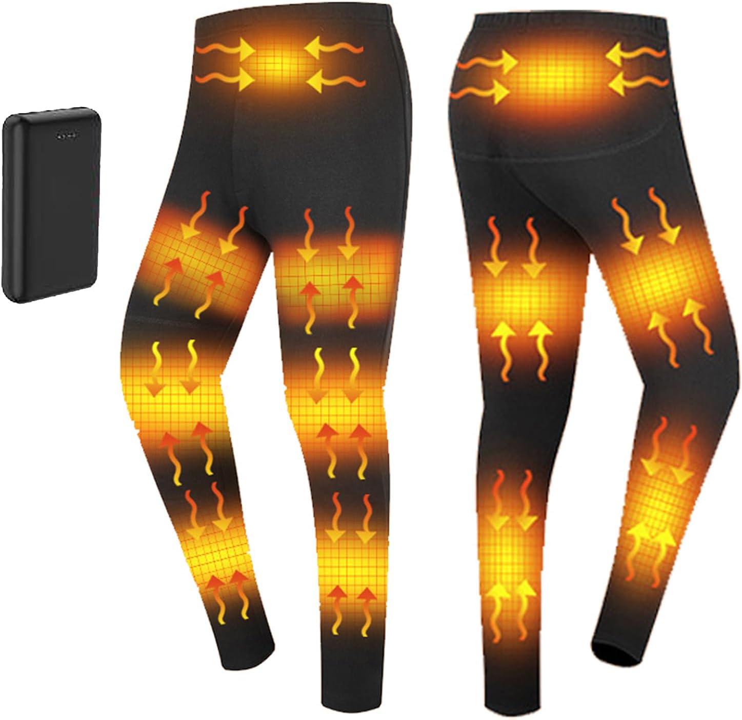 Outdoor Heated Thermal Underwear with Battery Electric Heated Shirt Baselayer Long Johns for Skiing Cycling Hiking