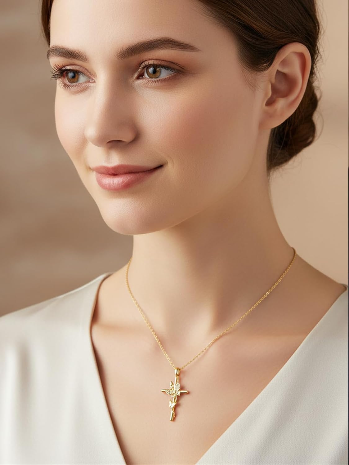 CYW Color-D VVS1 Clarity Moissanite Butterfly Pendant Necklace for Women, Really Authentic Solid 925 Sterling Silver, 16"/18"/20" Adjustable Chain, Anniversary Mother's Day Christmas Valentines Gift - Image 3