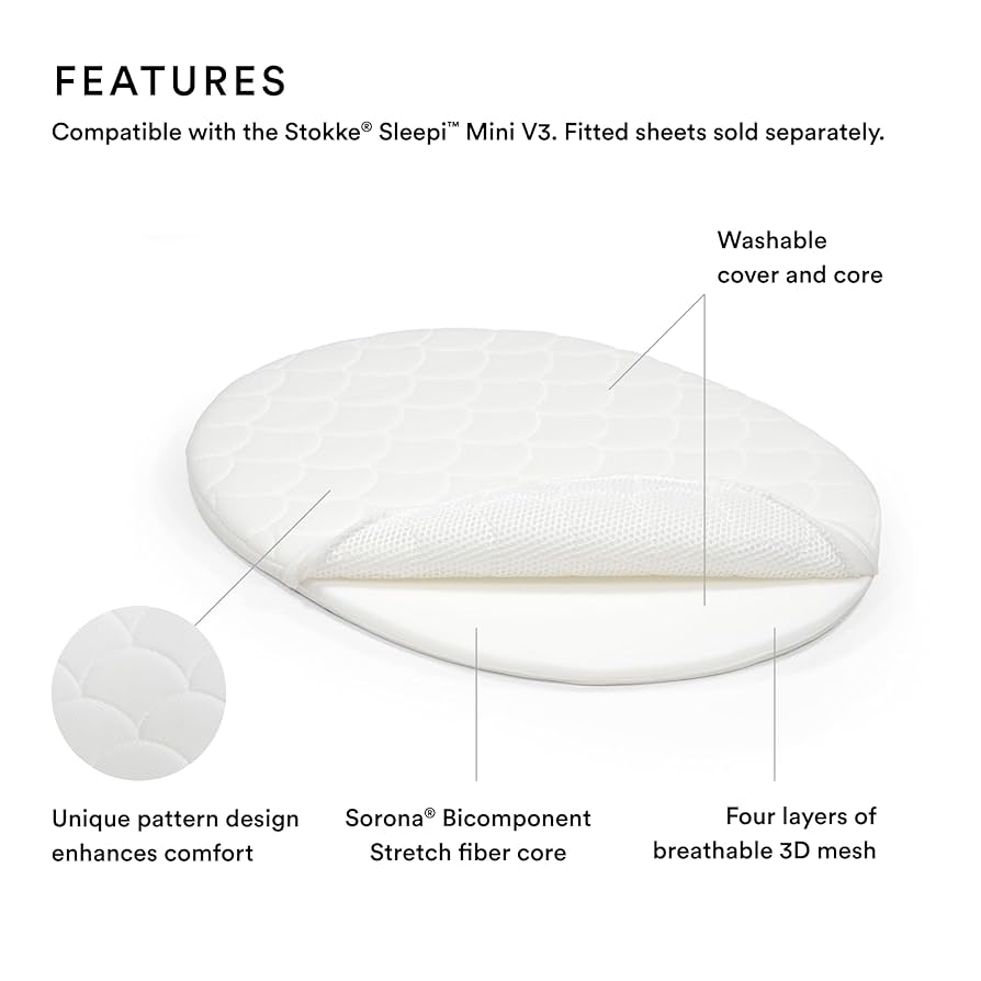 Amazon.com: Stokke Sleepi Mini Mattress, White - Layers of