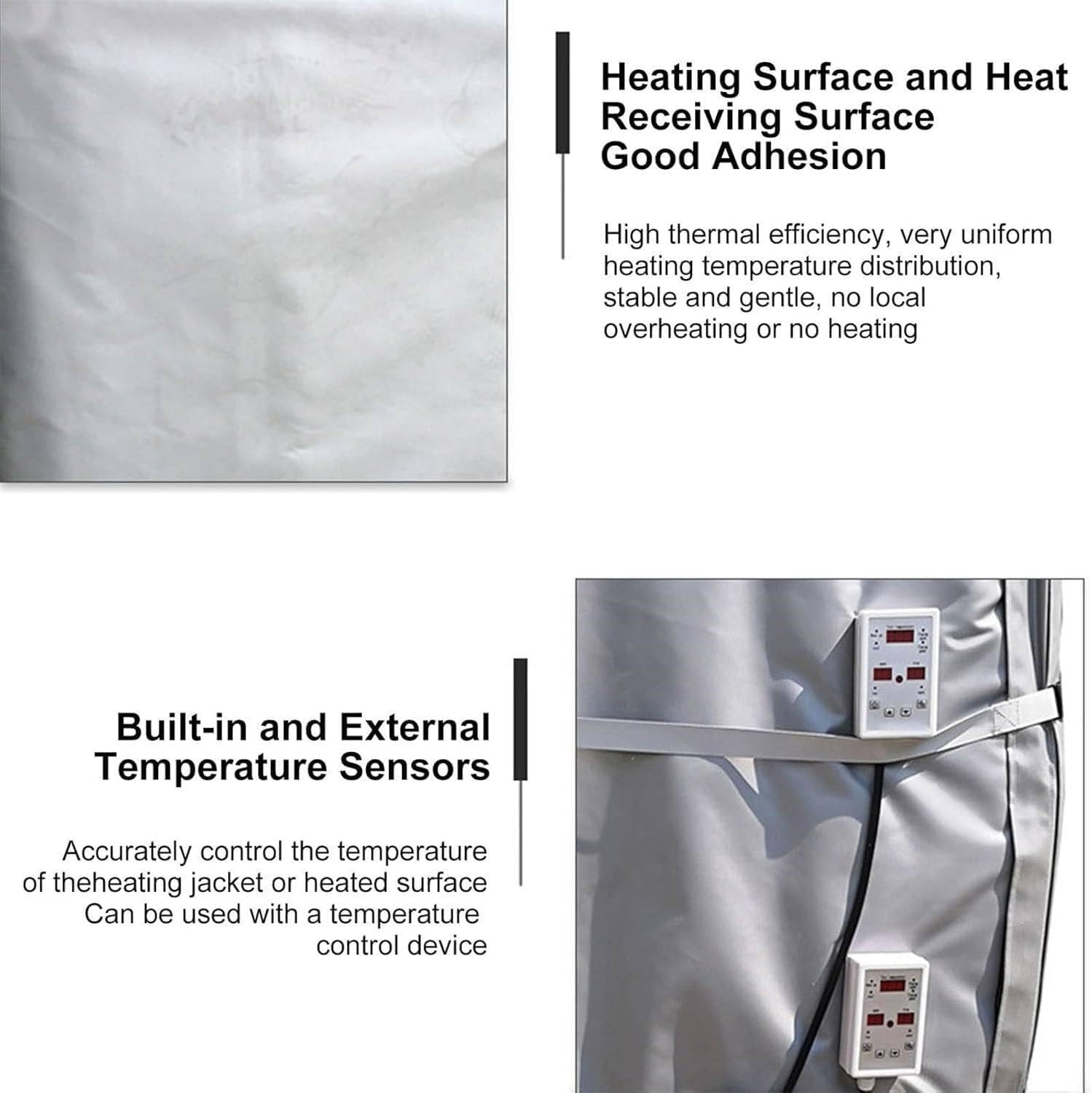 200L/1000L IBC Plastikowa Podkładka Grzewcza Zbiornika, Koc Grzewczy z Cyfrowym Wyświetlaczem, 0-150°C Regulowana Temperatura, Elektryczny Wodoodporny Koc Grzewczy Do Beczek z Olejem, Rur Black-200L