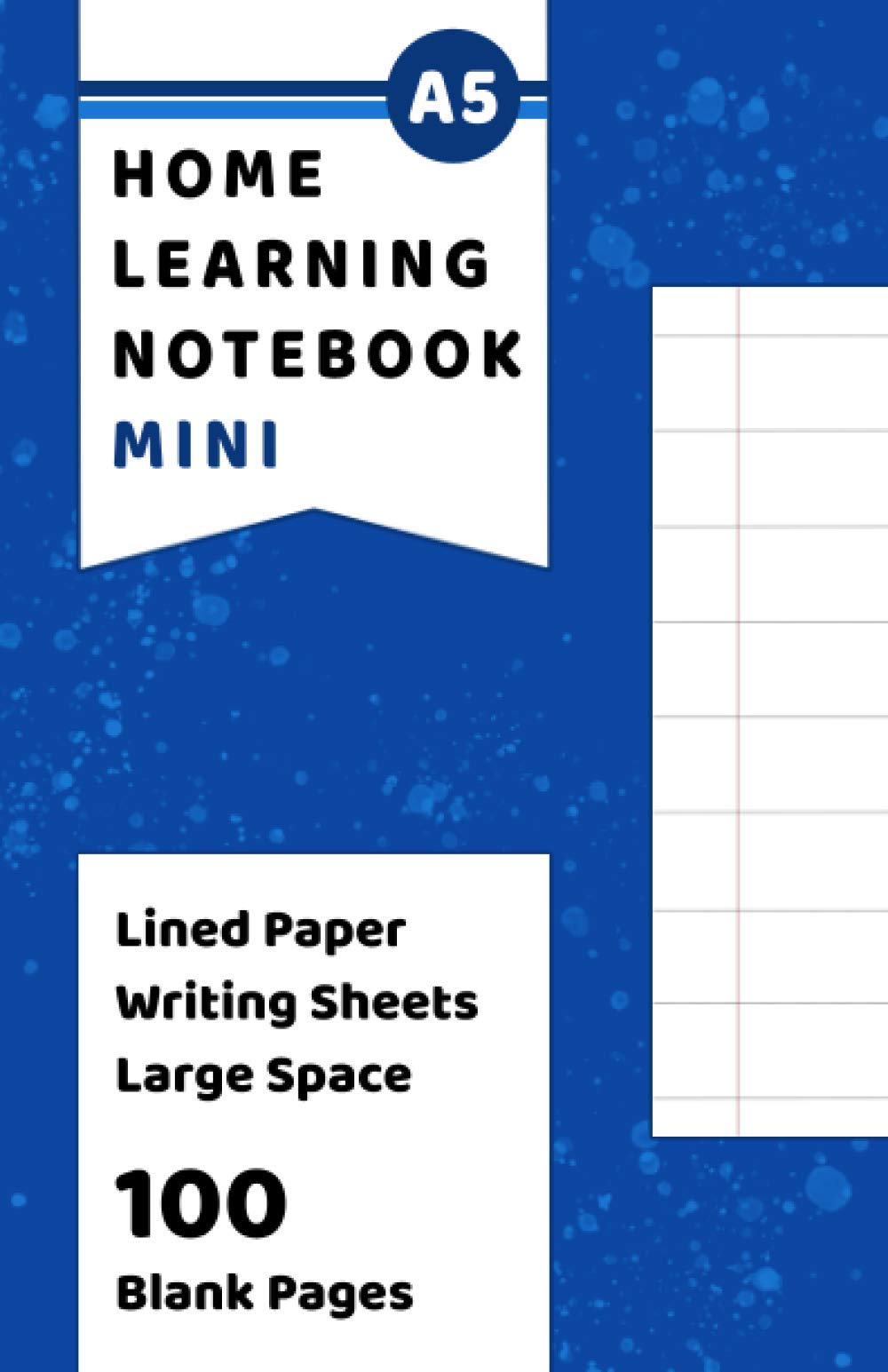 Lined Paper Large Space Notebook Mini: 100 Blank Ruled Writing Pages With Large Lines For Children Learning to Write