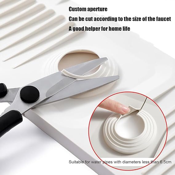 Ivyever Silicone Draining Mat,Silicone Draining Mat for Kitchen Sink,Silicone Draining Mat Kitchen Faucet,Splendiday Silicone Draining Mat,Sink Protectors for Kitchen Sink (Beige,M)