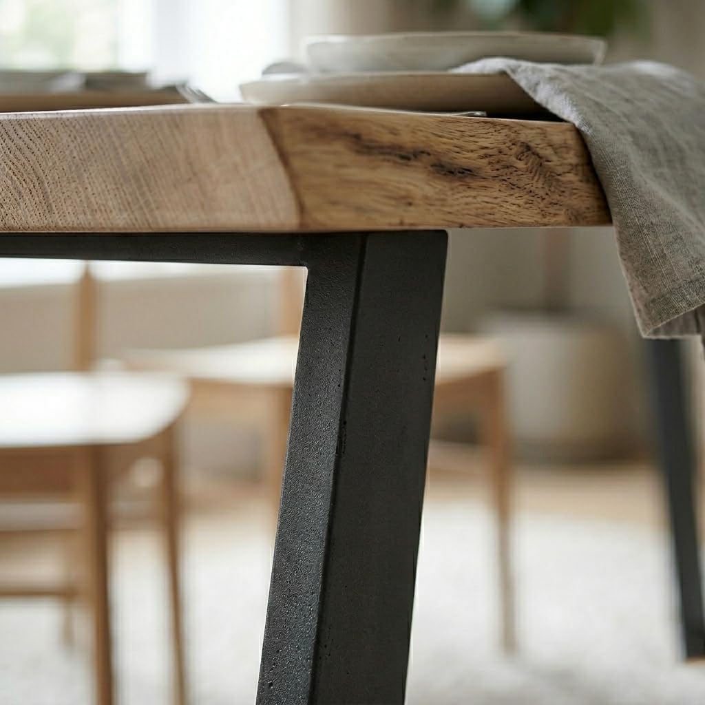 Patas para Mesa Trapecio Negro Pack 2 | 58×71 cm | Carga 125 kg | Fieltros Antideslizantes Incluidos | Comedor Escritorio Oficina