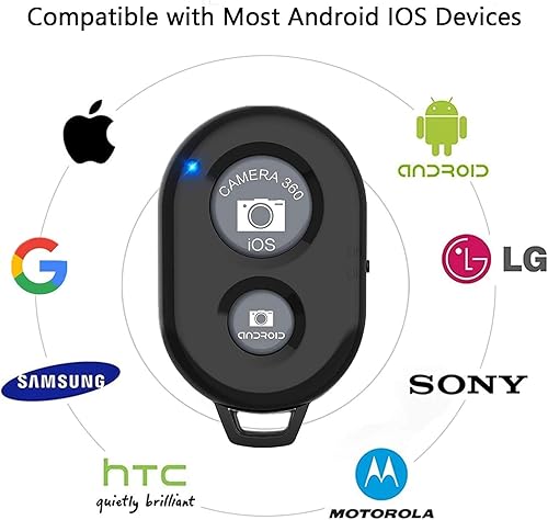 Miniatura 4 de Botones de obturador de control remoto inalámbrico para teléfonos inteligentes iPhone y Android, 1, negro, redondo con paño de limpieza de microfibra