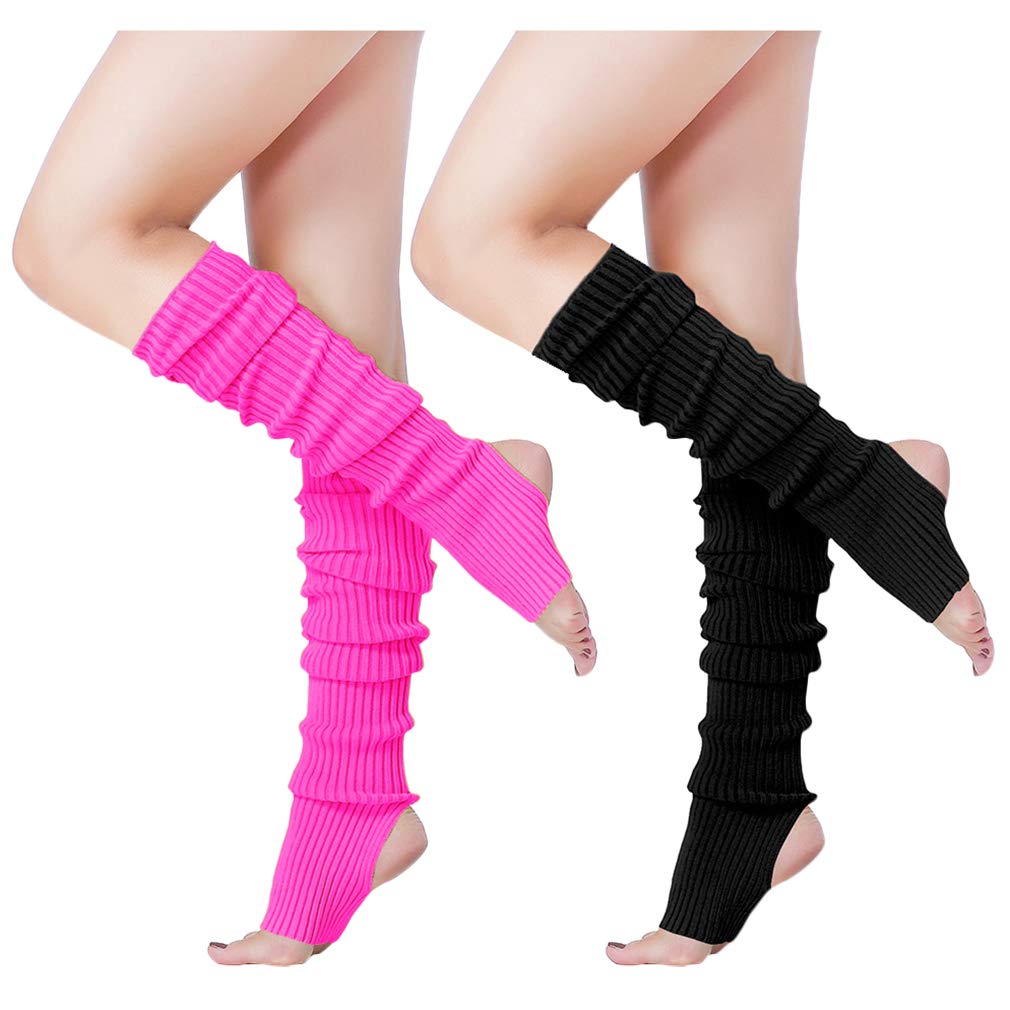 v28 Women’s Neon Knit Leg Warmer for 80s Party Dance Sports Yoga