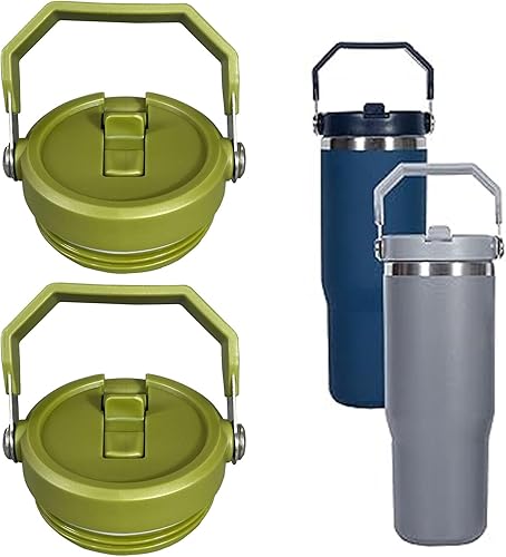 2 tapas de repuesto para vaso Stanley IceFlow Flip, Adventure Quencher y Quencher 2.0 (verde militar)