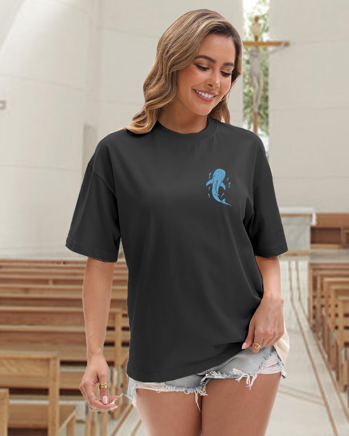 Christian Shirts for Women Oversize Jesus Tshirts for Women Faith Bible Verse Graphic Tee Top - Image 5