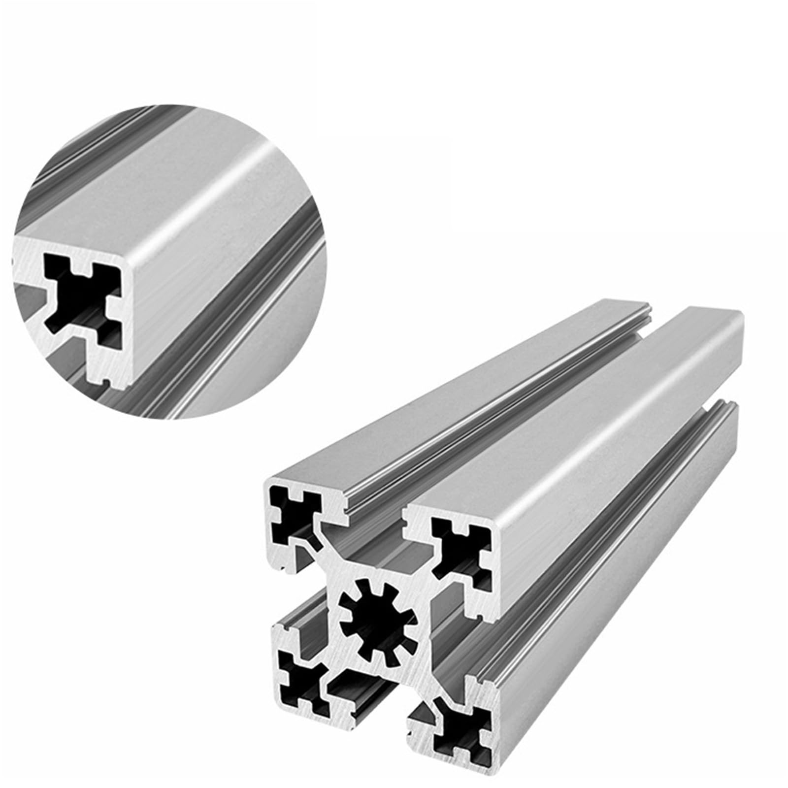 Perfil de riel lineal de extrusión de aluminio con ranura en V de 45 x 45 mm para soporte de equipo de marco de bricolaje, tubo cuadrado de 10,2 mm, 50 mm de longitud, ideal para proyectos