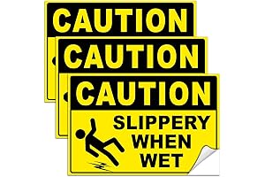 Non-Skid Safety Notice: Caution Slippery When Wet Sign Trio