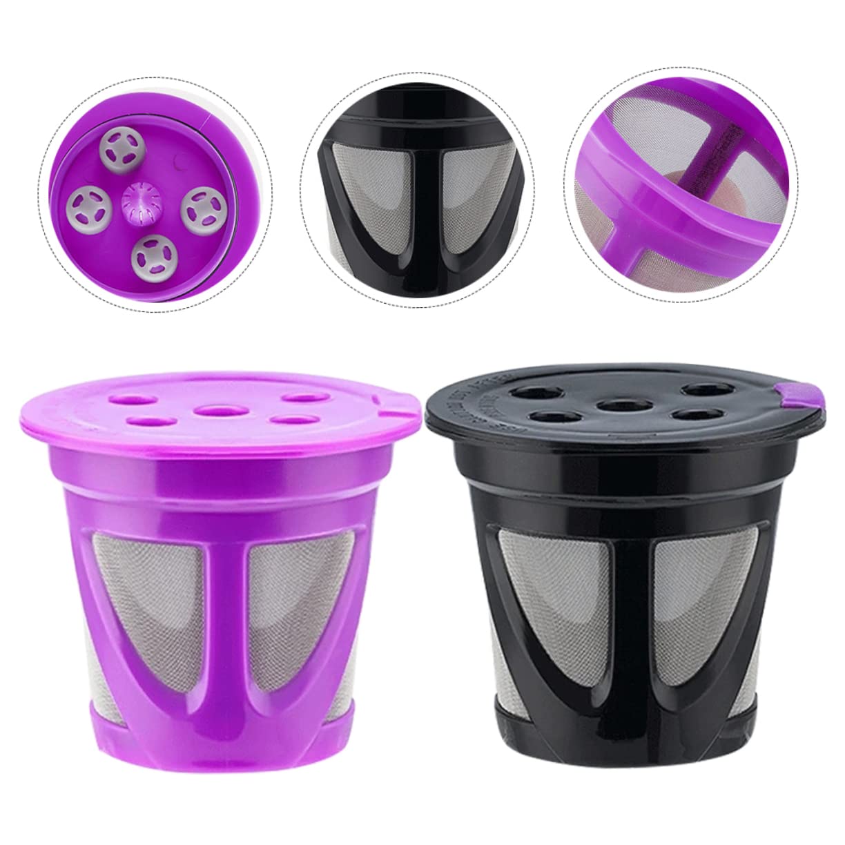 6piezas De Café Reutilizables Filtros De Café Recargables Para Máquina Accesorios Prácticos Diseño De De Inoxidable y Compatibilidad