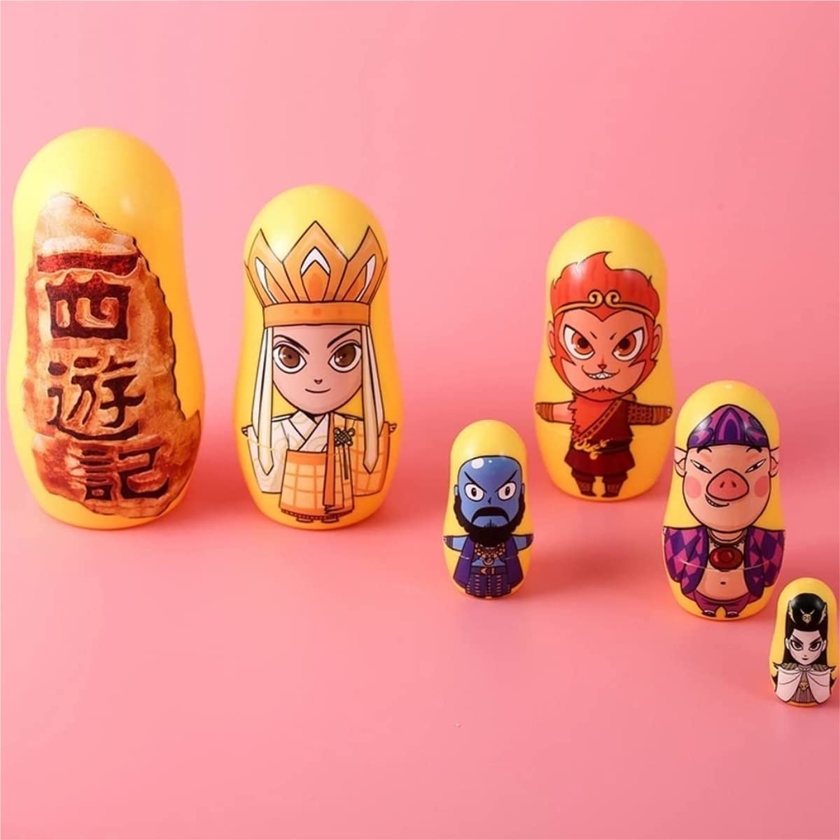 Matrioske 6pcs Cute Animal Russian Nesting Dolls Matrioska di Legno Bambola Russa Bambole Impilabili in Legno Regalo di Compleanno Nesting Dolls