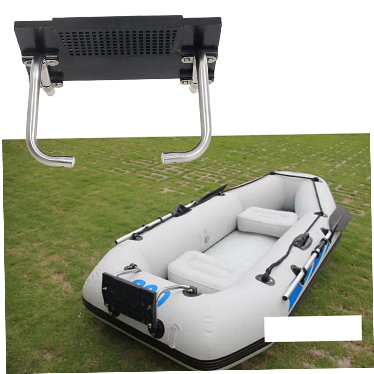 Mikikit Motorhalterung für Luftboote und Kajaks aus Metall Einfache Montage und Anwendung Farbe Schwarz für Meeresangeln mit Aufblasbaren Booten