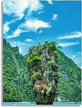 Canvas Wall Art for Bathroom Ko Ta Pu island Phang Nga Bay Andaman sea Phuket Thailand Framed Prints Poster for Bedroom Living Room Decor Painting Home Wall Artwork 16x20 Kitchen