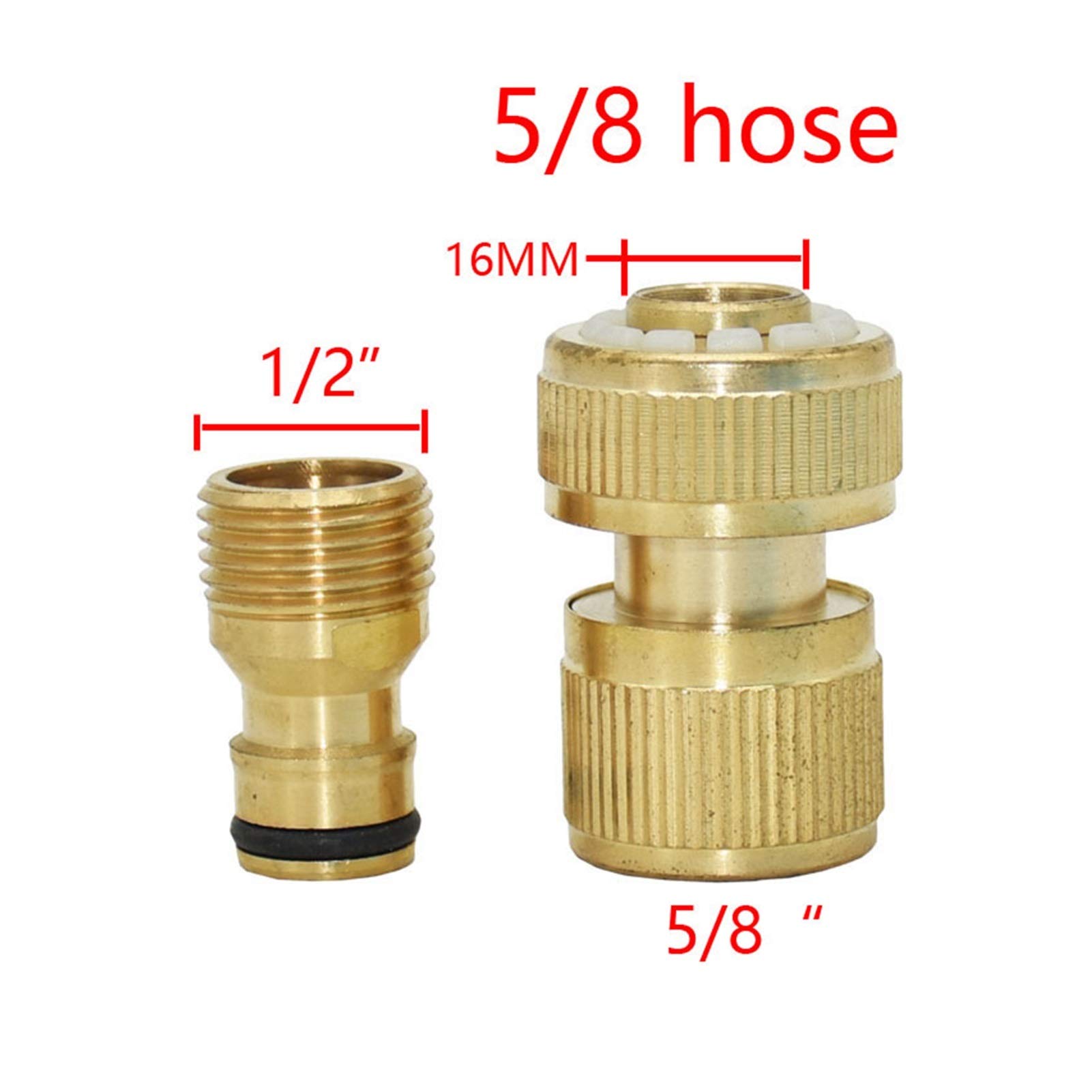Verbindungsrohr mit Gewinde aus Messing Messing-Gewinde-Rohrverschraubung, Gewinde-Messing-Buchsen-Reduzierverbinder, Gartenschlauch-Anschluss, 5 3/8 1/2 3/4 Zoll Messing-Schlauch-Schnellkupplungen mi