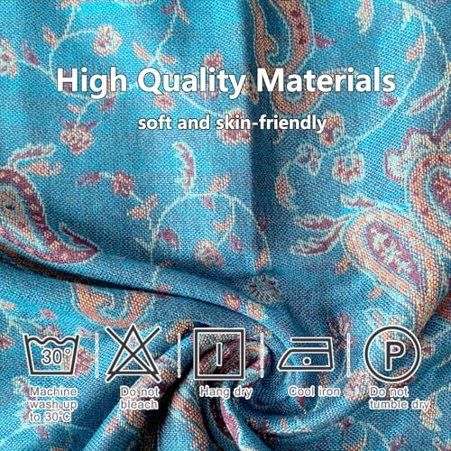 Image of Pashmina Scarf for Women Shawls and Wraps Reversible Paisley Vintage Jacquard Soft Silky Rave Scarves Men