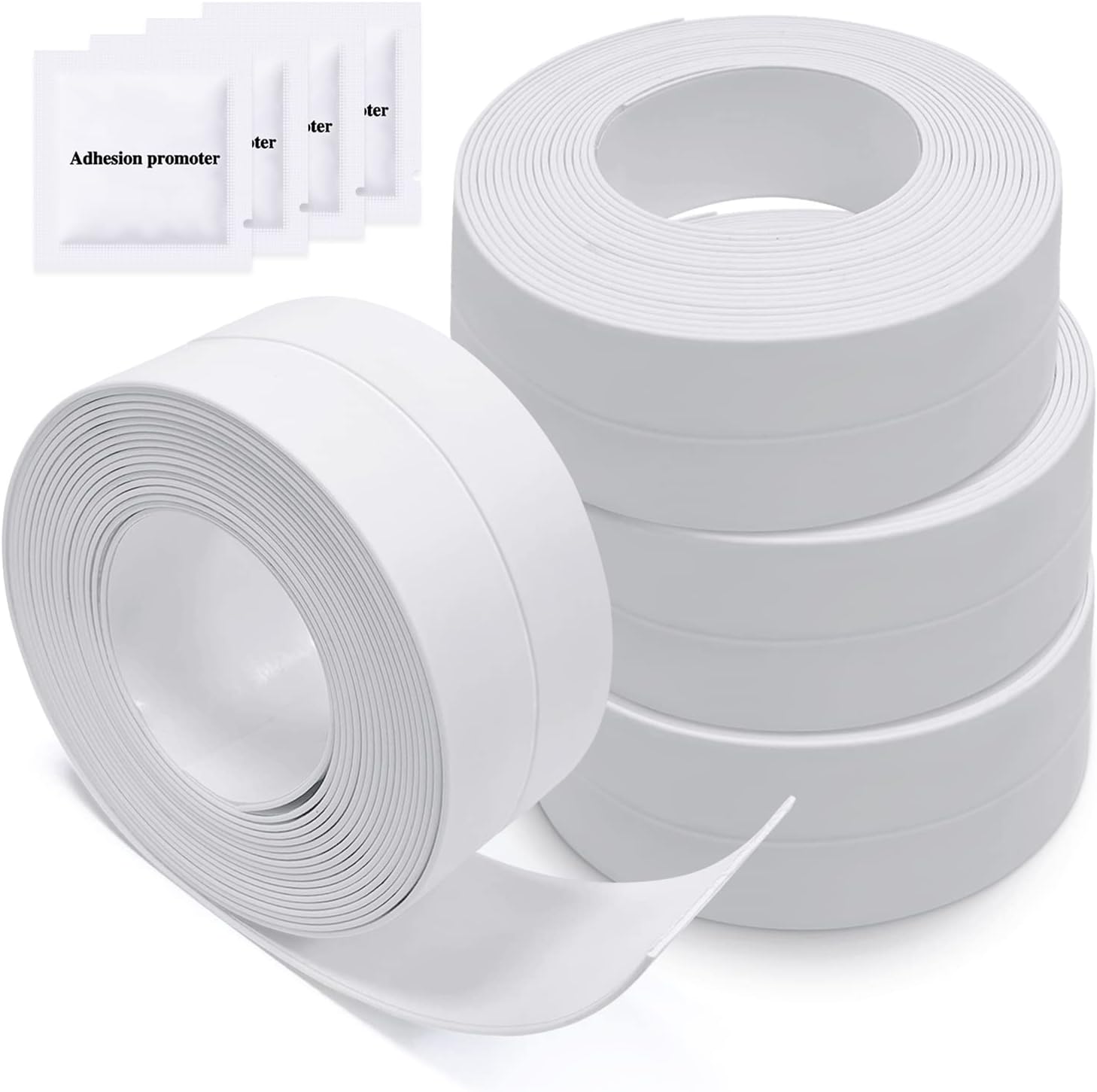 4 Rolls Bath Sealant Strip, Waterproof Bathroom Sealant Tape, Self