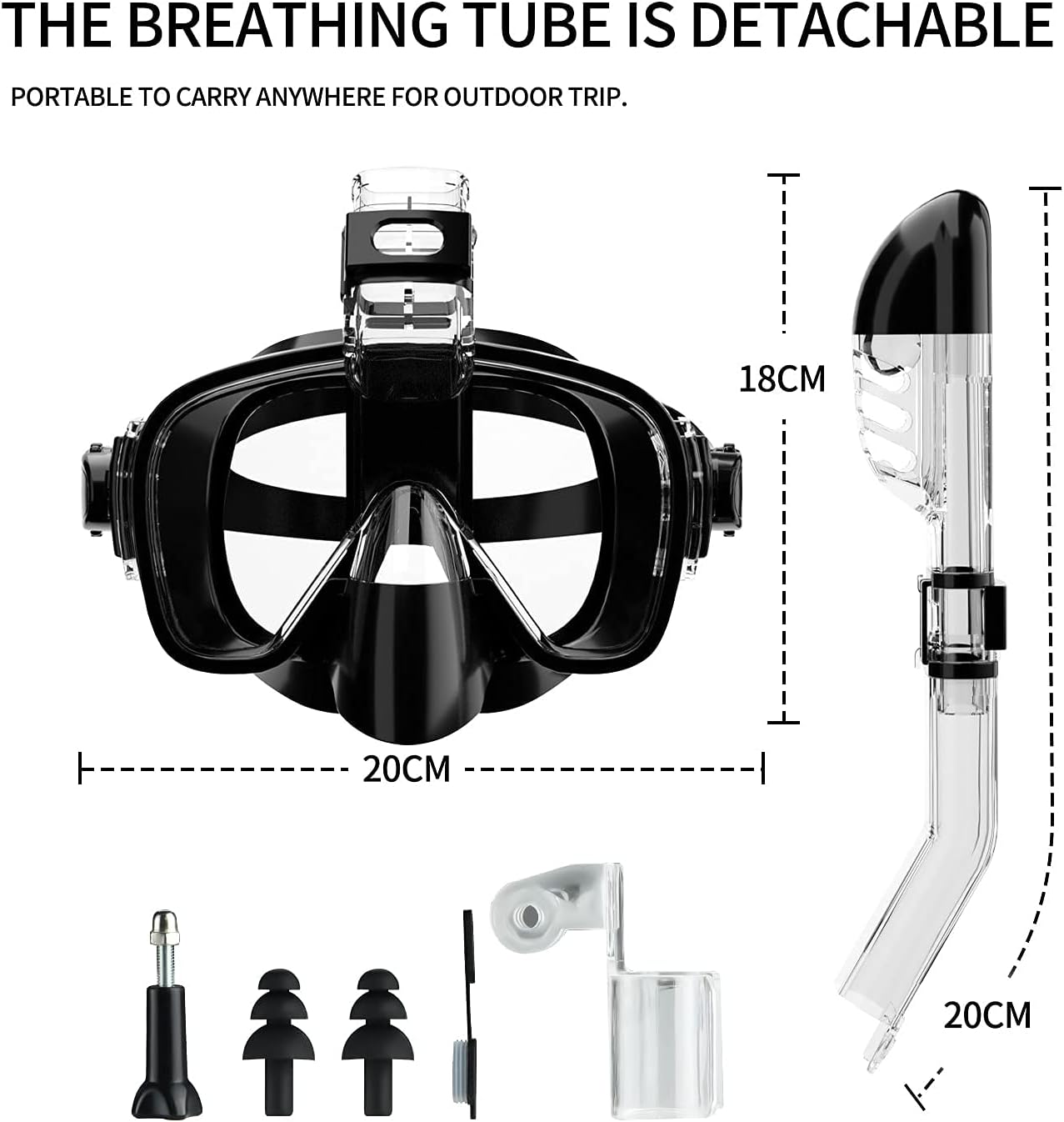 OUSPT Snorkel Mask, 2 in 1 Diving Mask Foldable with Latest Breathing System,Anti-Fog&Anti-Leak Full Dry System and with Camera Mount Scuba Mask for Adult and Kids Swimming mask : Sports & Outdoors