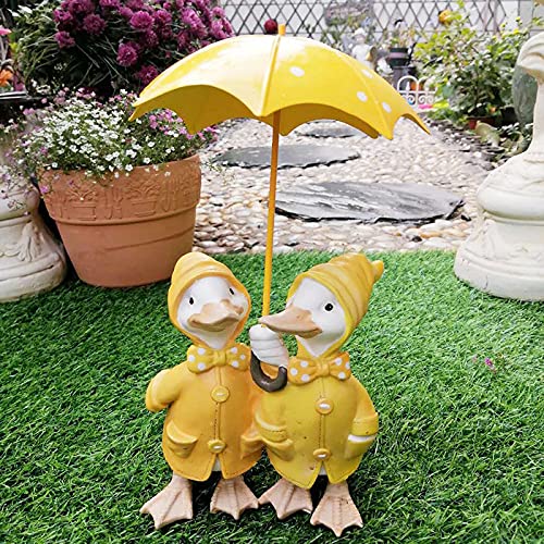 Giardino ombrellone Coppia Anatre Accessori in Resina Decorazione Yard Balcone Villa saculpture Figurine Ornamenti all'aperto Artigianato