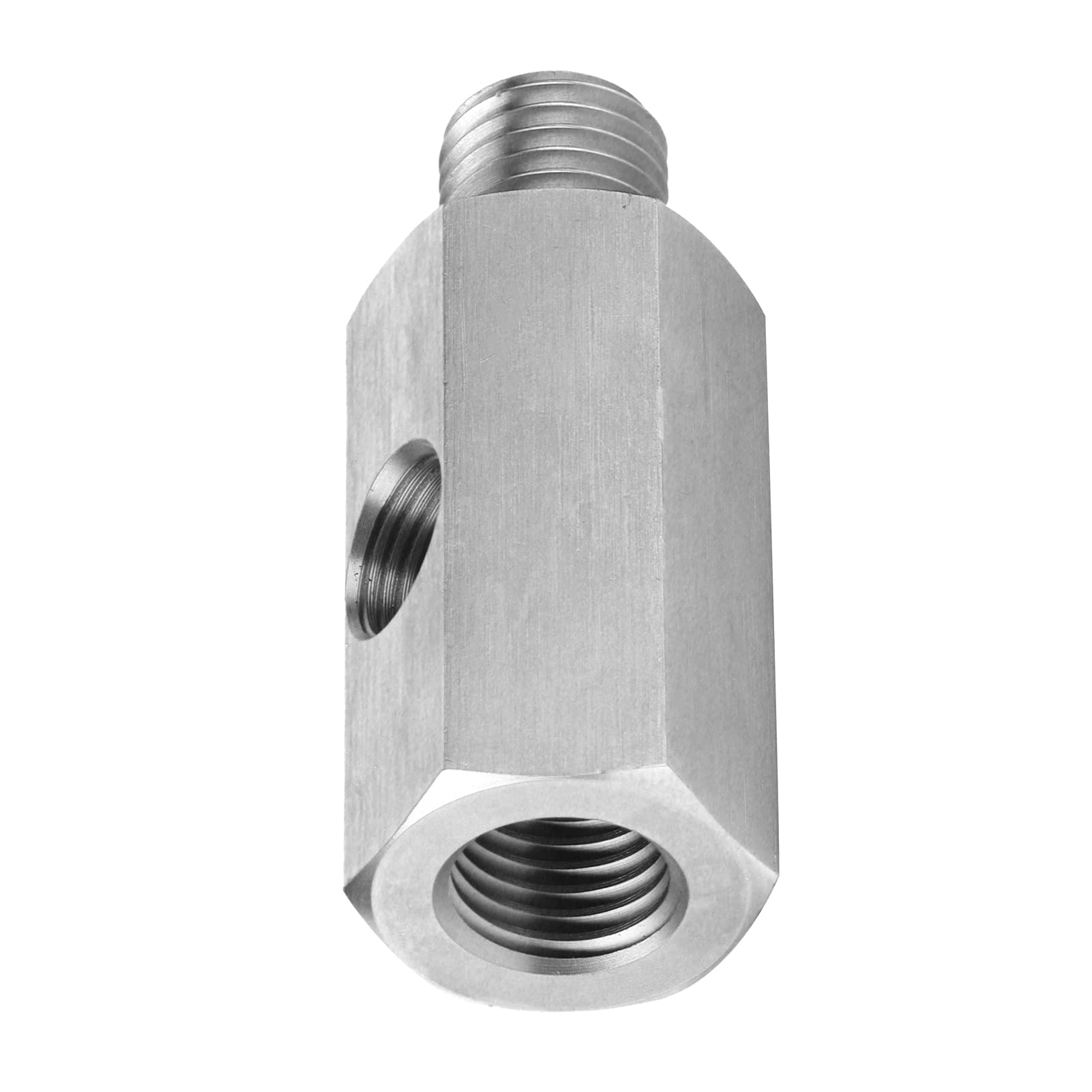 Turbo Öldrucksensor Adapter, Turbo-Versorgungsleitungs-Messschlauch T Edelstahl-Fitting-Stecker auf Buchse 1/8 Zoll auf M12X1.5-Adapter Turbo-Öldrucksensor-Versorgungsleitungs-Messgerät